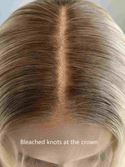 Ariana Human Hair Bob Wig – 12 Inch Straight European Wig, Grey Roots to Blonde Ombre, Glueless HD Lace - MillionWig