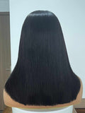 Back view of Alexis wig – full, sleek natural human hair finish