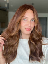 Charlotte Middle Part Wig – Brown Human Hair with Face-Framing Highlights, Glueless HD Lace - MillionWig