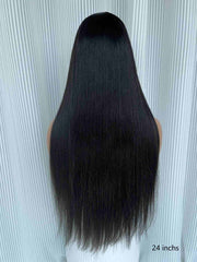 Angela Straight Human Hair Wig – HD Lace Front, Natural Black, Glueless & Pre-Plucked - MillionWig