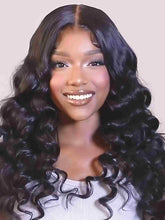 Model 1 wearing Daphne reddish brown natural wave wig – front view