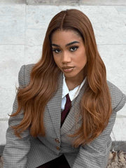 Lily Brown Wig with Highlights – Glueless HD Lace Wavy Human Hair Wig | SP83