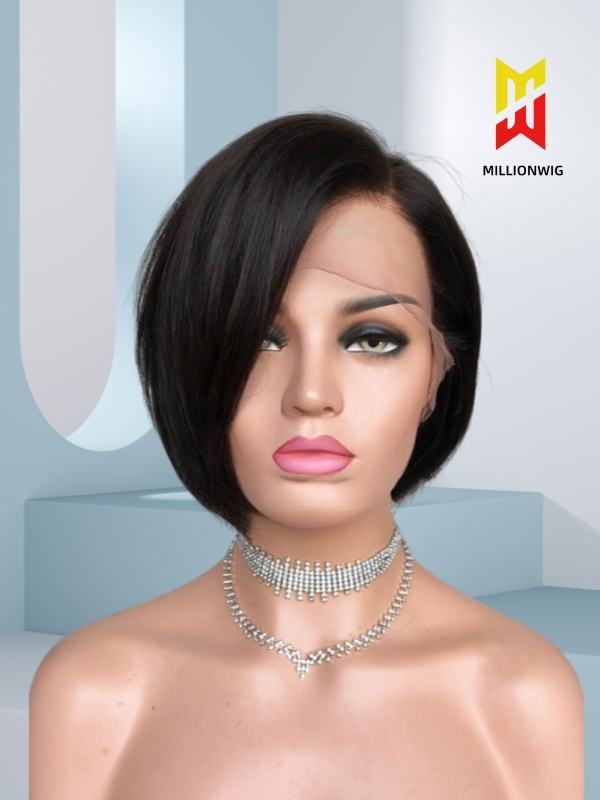 Mannequin display of Fay Pixie Bob Wig – front view with HD lace
