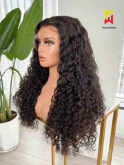 Side view of Cynthia glueless curly wig – breathable cap structure