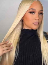 Model Wearing Aurelia – 613 Platinum Blonde Wig for Work, Date, and Party