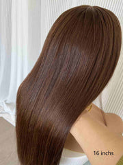 Sophia Brown Straight Wig | 4# Color Human Hair HD Lace Glueless Wig 16-30 Inch - MillionWig