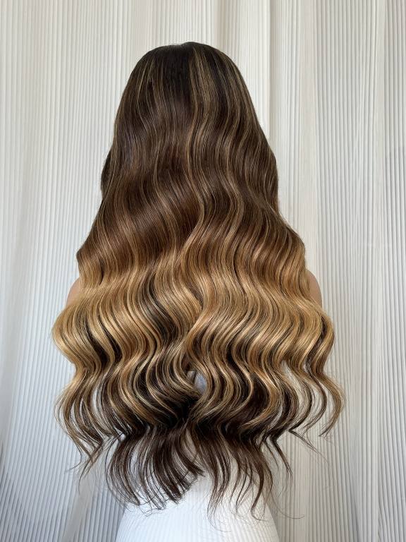 Back view of Summer Ombre glueless HD lace wig