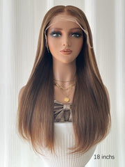 Front view of Poppy HD lace wig on mannequin, showing natural hairline
