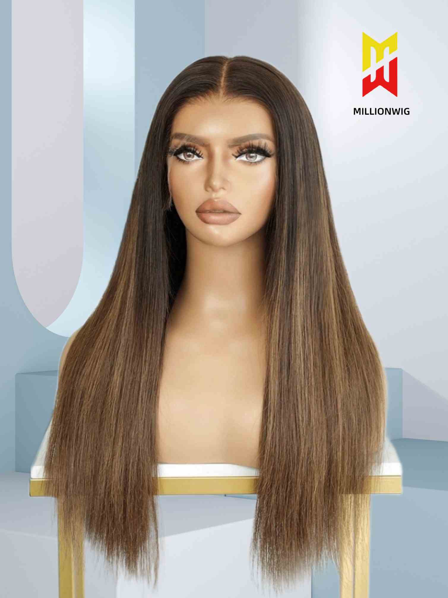 Tiffany Ombre Brown Wig Straight Human Hair HD Lace Wig