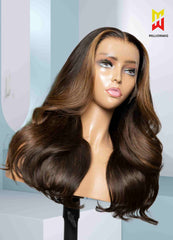 Angie Brown Highlight Wig 100% Human Hair HD Lace