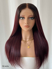 Ruby Rose Red Straight Human Hair Wig