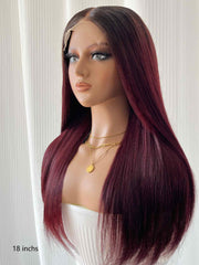 Ruby Rose Red Straight Human Hair Wig