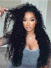 Doris Glueless Black Curly Wig HD Lace Front Bleached Knots