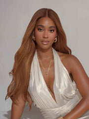 Carrolyn – Carrot Orange Straight or Wavy Human Hair Wig | HD Lace | Indian Hair