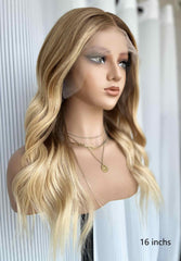 Mannequin wearing wig, right side view under indoor lighting