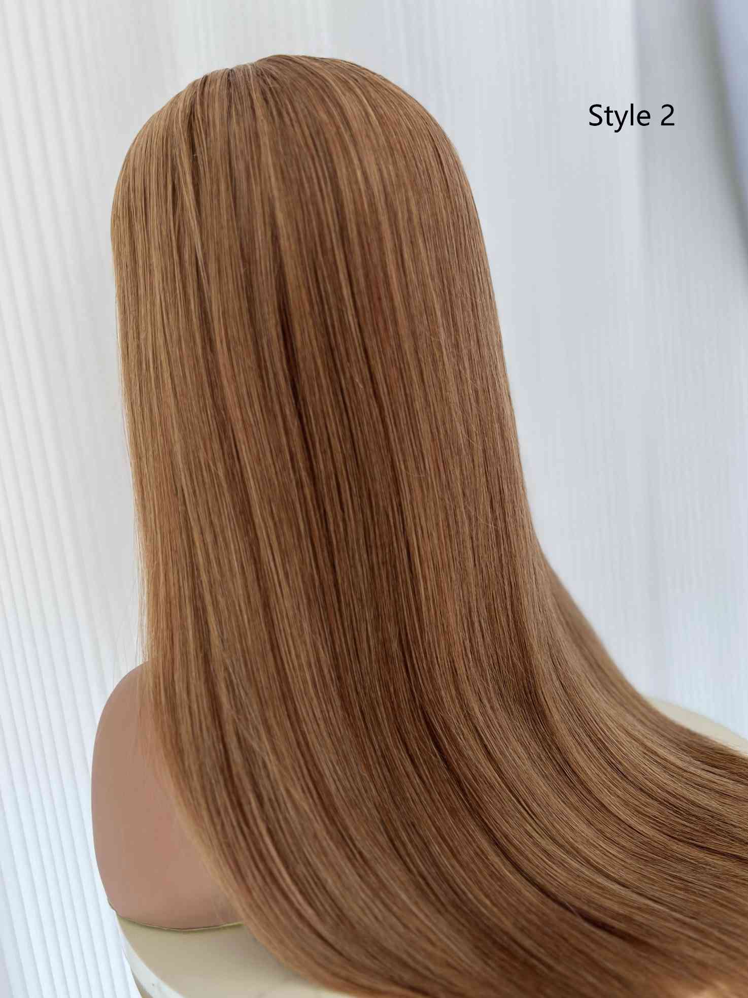 Carrolyn – Carrot Orange Straight or Wavy Human Hair Wig | HD Lace | Indian Hair - MillionWig