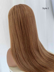 Carrolyn – Carrot Orange Straight or Wavy Human Hair Wig | HD Lace | Indian Hair - MillionWig
