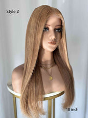 Carrolyn – Carrot Orange Straight or Wavy Human Hair Wig | HD Lace | Indian Hair - MillionWig