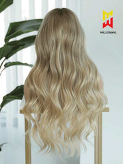 Amanda Blonde Human Hair Wavy Wig 13x6 HD Lace Front Bleached Knots