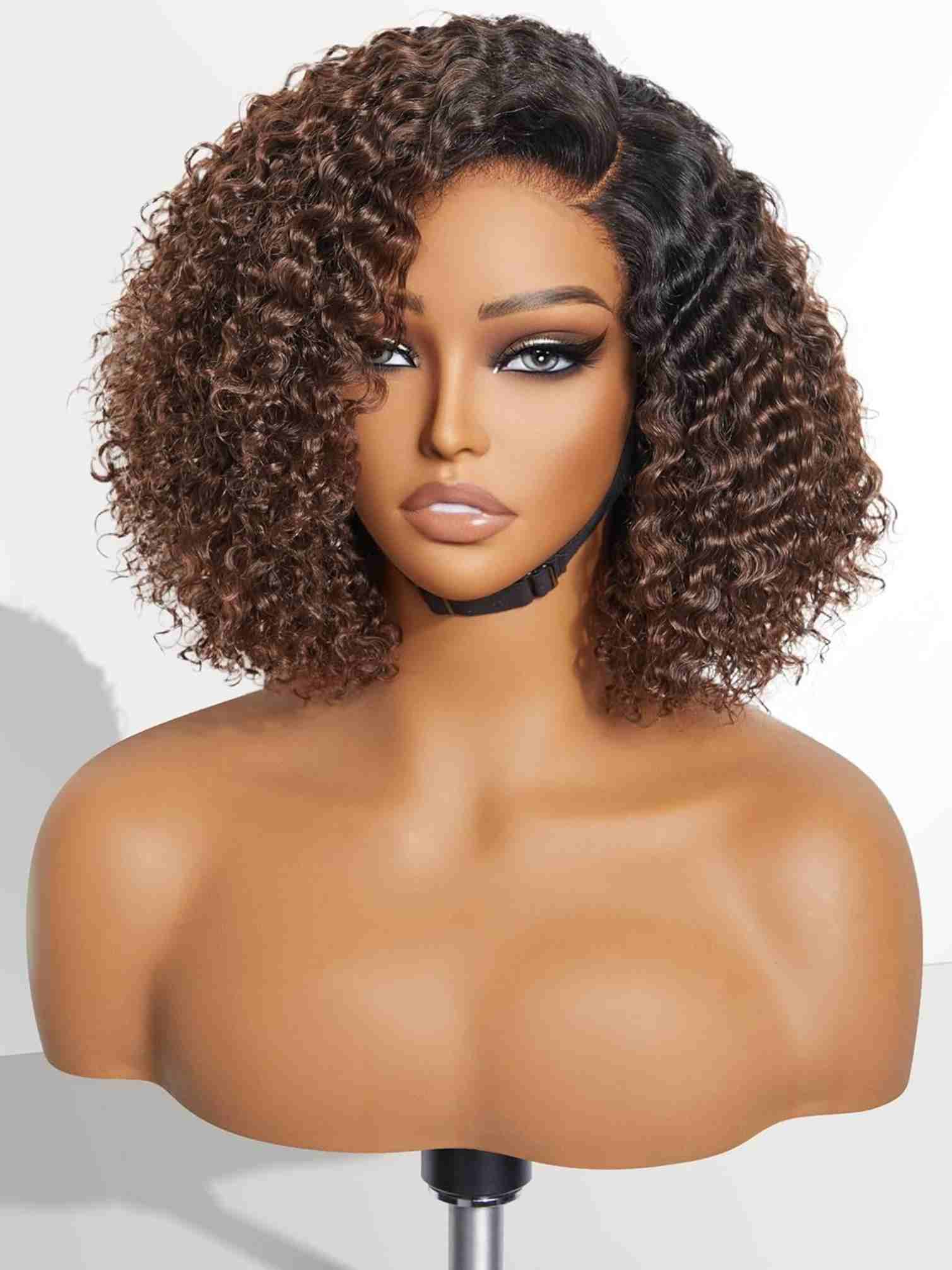 Cora Short Curly Wig Bob Side Parting HD Lace Front