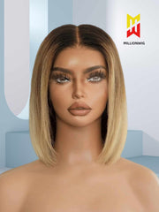 Echo Ombre Blonde Bob Wig HD Lace Human Hair Bleached & Plucked