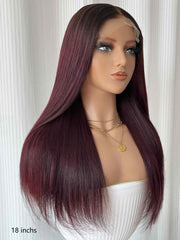 Ruby Rose Red Straight Human Hair Wig