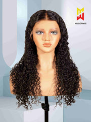 Doris Glueless Black Curly Wig HD Lace Front Bleached Knots