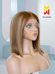 Trista Short Bob Wigs Glueless HD Lace Human Hair Plucked Hairline