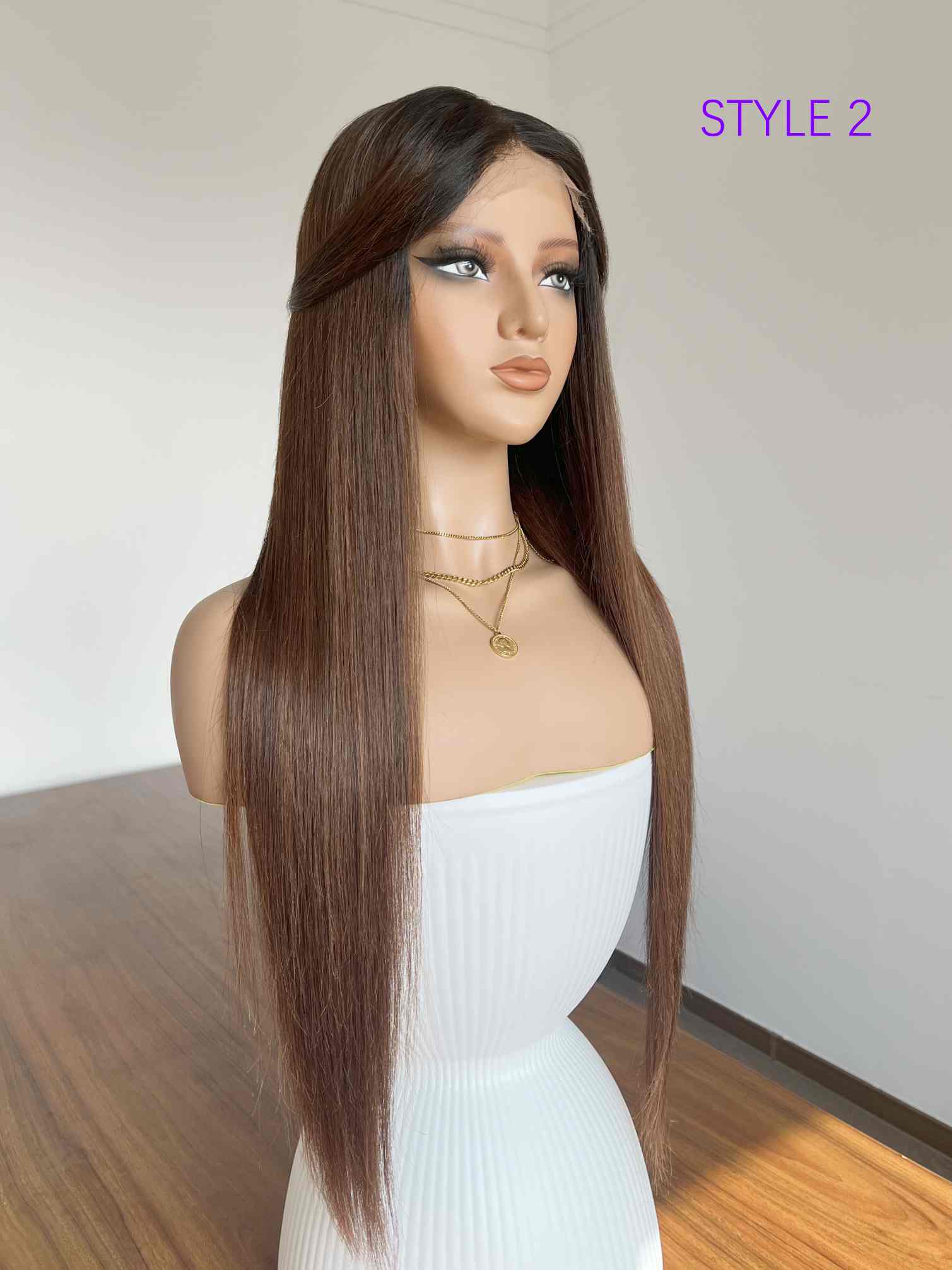 Tiffany Ombre Brown Wig Straight Human Hair HD Lace Wig