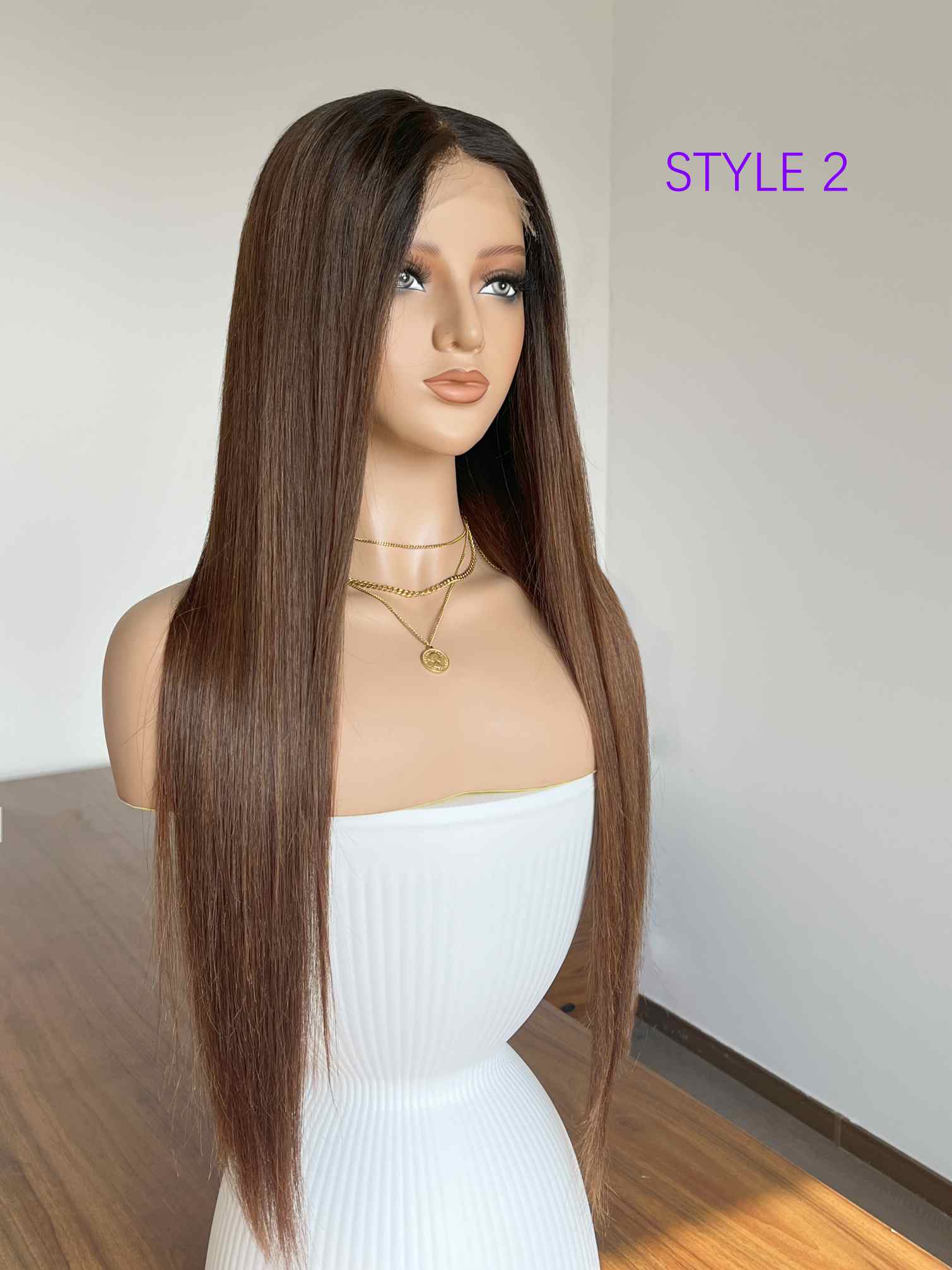 Tiffany Ombre Brown Wig Straight Human Hair HD Lace Wig