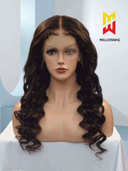 Daphne Reddish Brown Wig Natural Wave Human Hair HD Lace Wig Bleached Knots