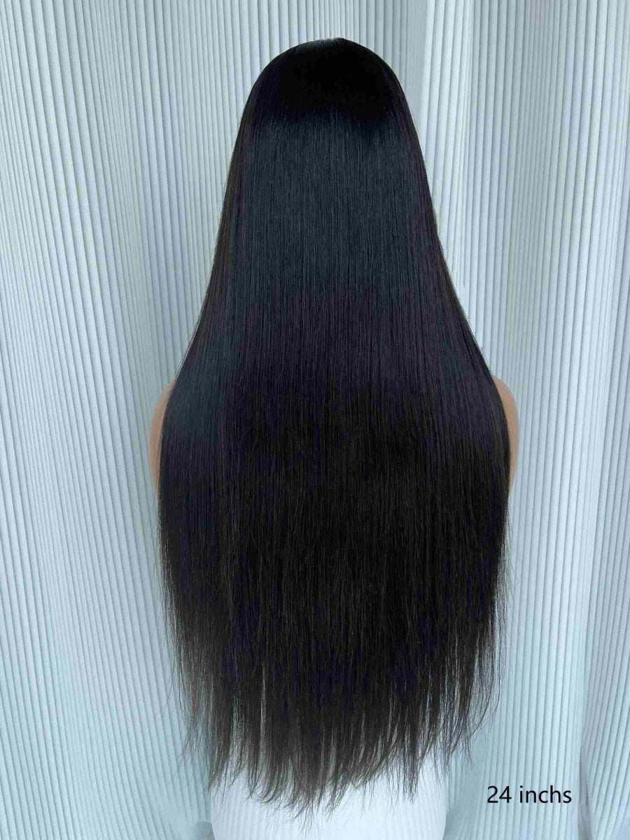 Angela natural black wig 30 inch – Indian virgin hair HD lace pre-plucked hairline