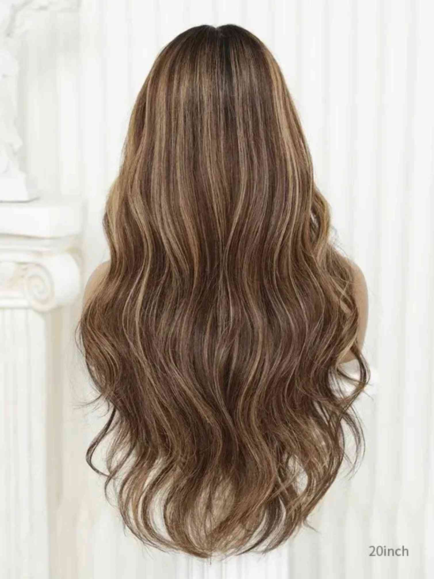 Bess Brown Wig with Highlights Glueless  Human Hair HD Lace Wavy Texture