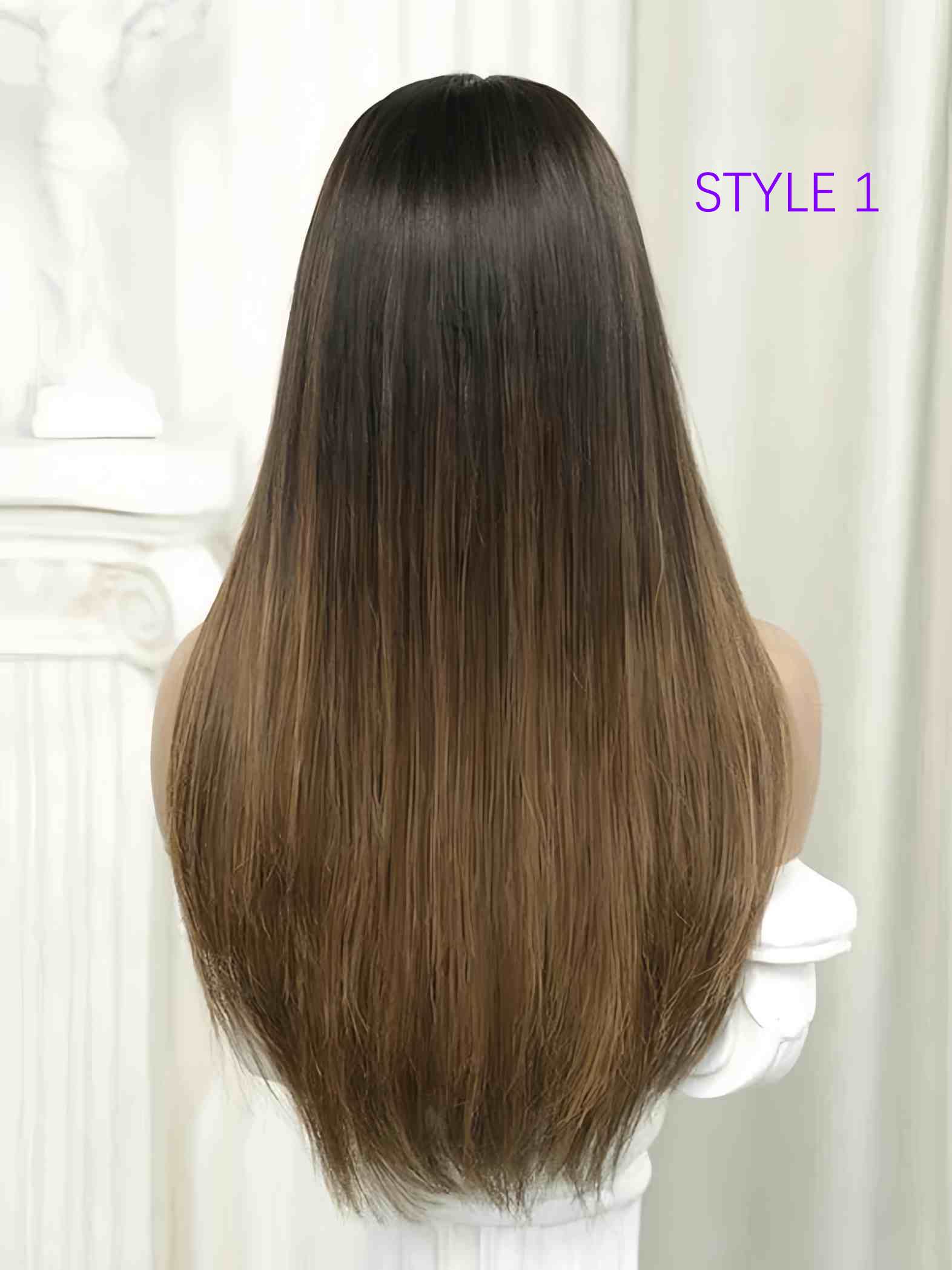 Tiffany Ombre Brown Wig Straight Human Hair HD Lace Wig