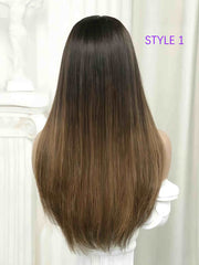 Tiffany Ombre Brown Wig Straight Human Hair HD Lace Wig