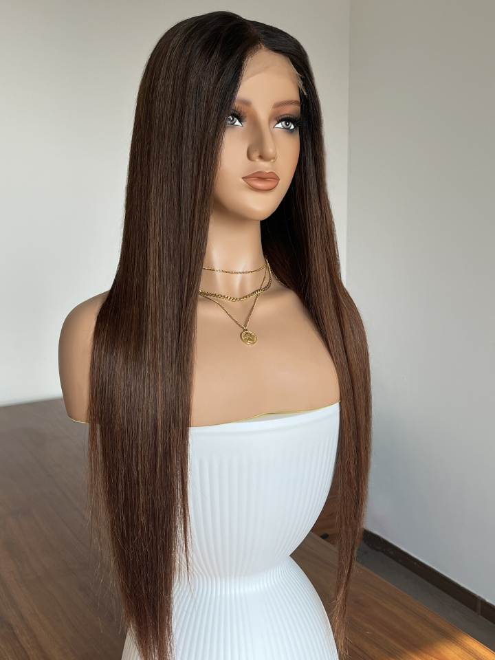 Ember Glueless HD Lace Human Hair Wig – T Color Natural Black to Auburn Brown | Beginner Friendly - MillionWig