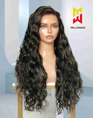 Sunshine Natural Wave Wig Human Hair HD Lace Front Plucked and Bleached