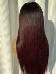 Ruby Rose Red Ombre Glueless HD Lace Human Hair Wig – Straight Indian Virgin Hair Wig - MillionWig