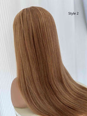 Sienna Glueless HD Lace Human Hair Wig – Warm Carrot Orange Brown Straight Wig - MillionWig