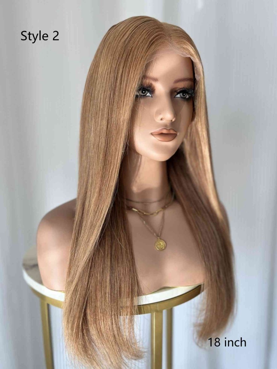 Sienna Glueless HD Lace Human Hair Wig – Warm Carrot Orange Brown Straight Wig - MillionWig
