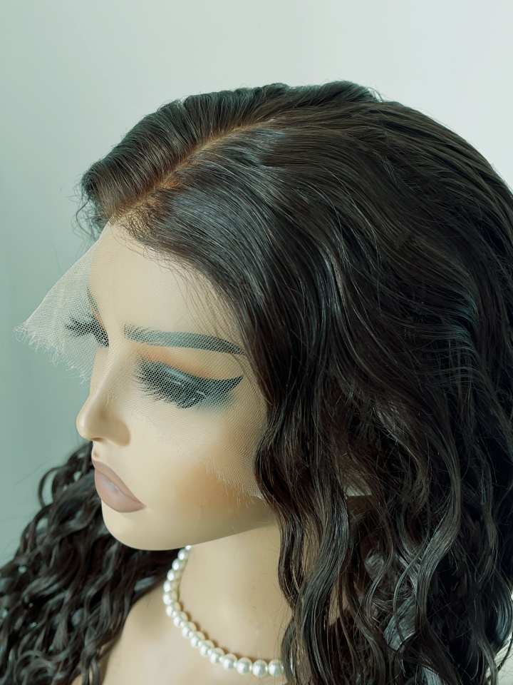 Sunshine Natural Black Wavy Human Hair Wig – Glueless HD Lace Indian Virgin Hair Wig - MillionWig